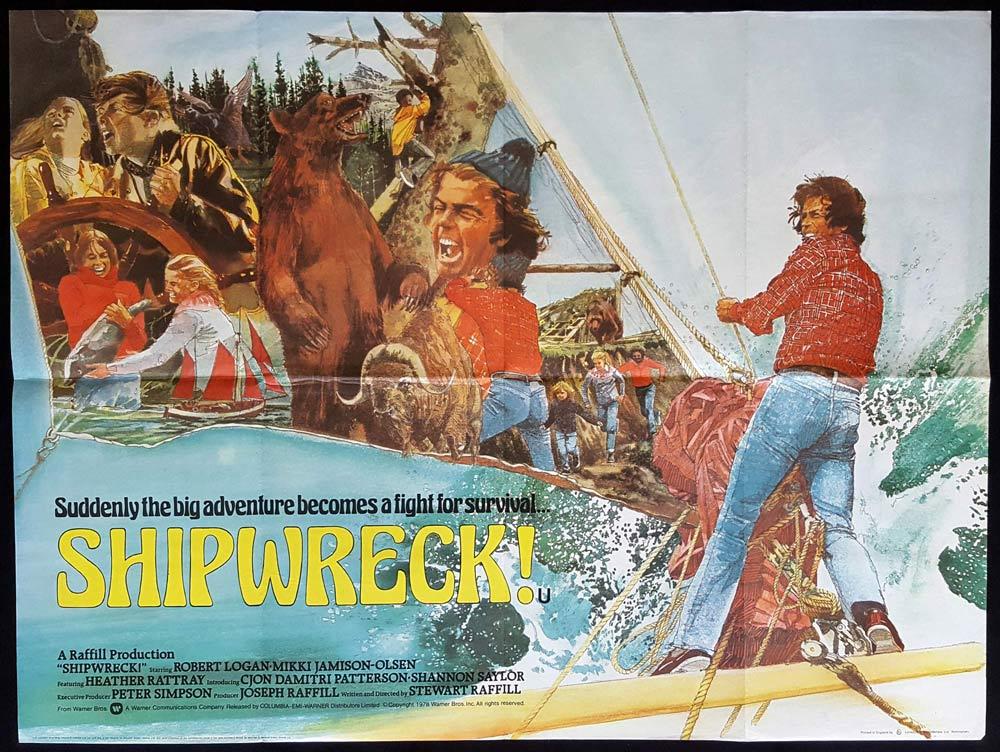 SHIPWRECK aka THE SEA GYPSIES Original British Quad Movie poster Laurence Olivier Diane Lane