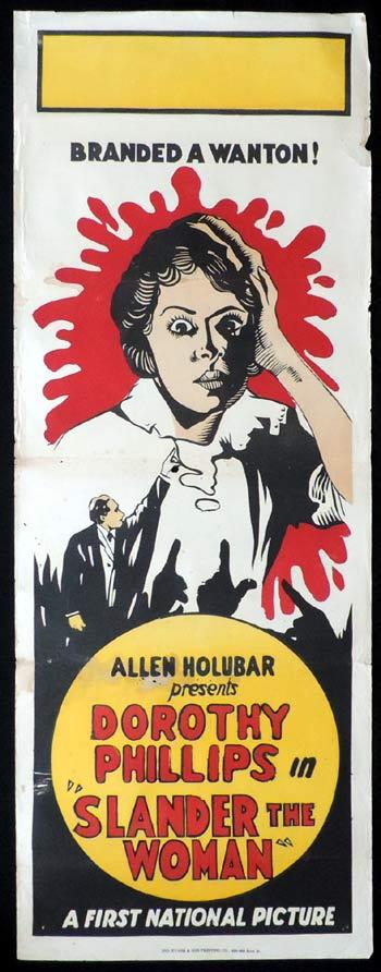 SLANDER THE WOMAN Long Daybill Movie poster 1923 Dorothy Phillips