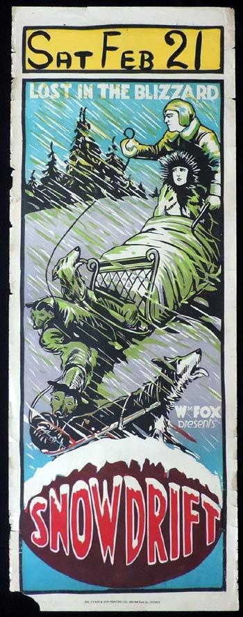 SNOWDRIFT Long Daybill Movie poster 1923 Buck Jones