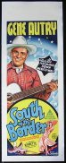 SOUTH OF THE BORDER Long Daybill Movie poster Gene Autry 1939 Linen Backed