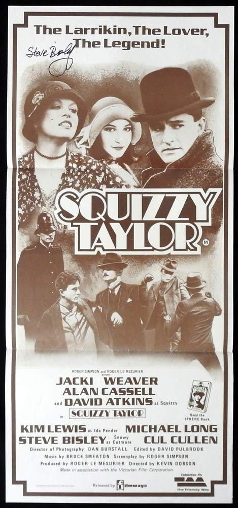 SQUIZZY TAYLOR Original Daybill Movie poster AUTOGRAPH by Steve Bisley
