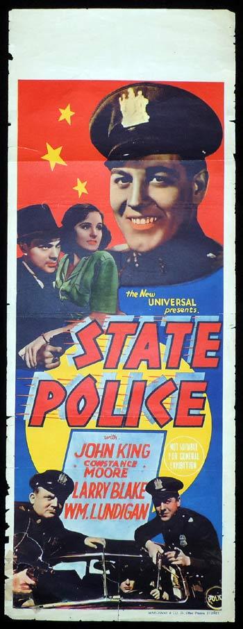 STATE POLICE Long Daybill Movie poster 1938 William Lundigan
