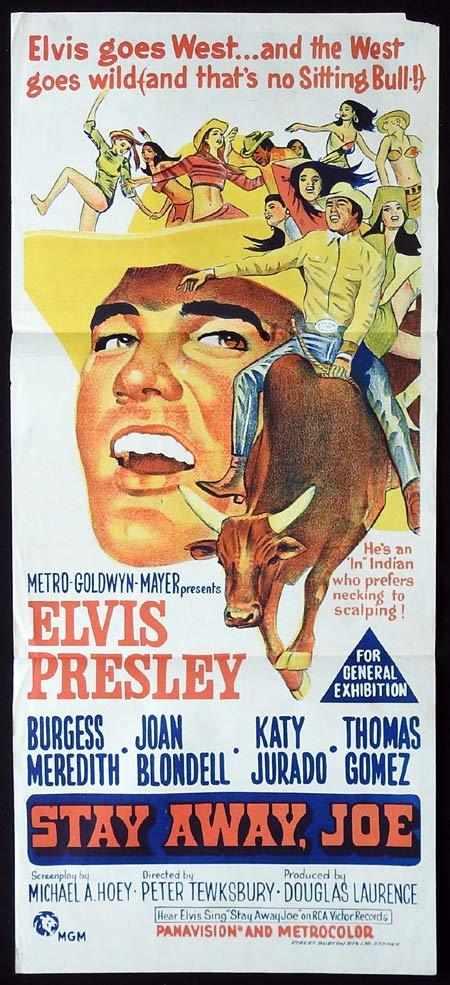 STAY AWAY JOE Original daybill Movie Poster Elvis Presley