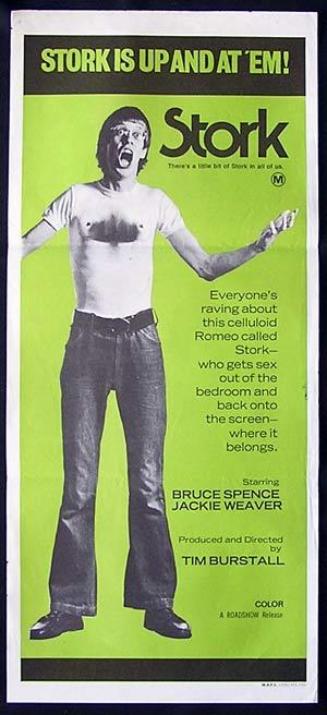 STORK 1971 Bruce Spence TIM BURSTALL Rare Daybill Movie poster