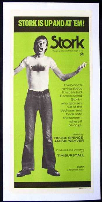 STORK 1971 Bruce Spence TIM BURSTALL LINEN BACKED Daybill Movie poster