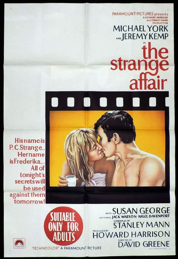 THE STRANGE AFFAIR One Sheet Movie Poster Michael York Susan George