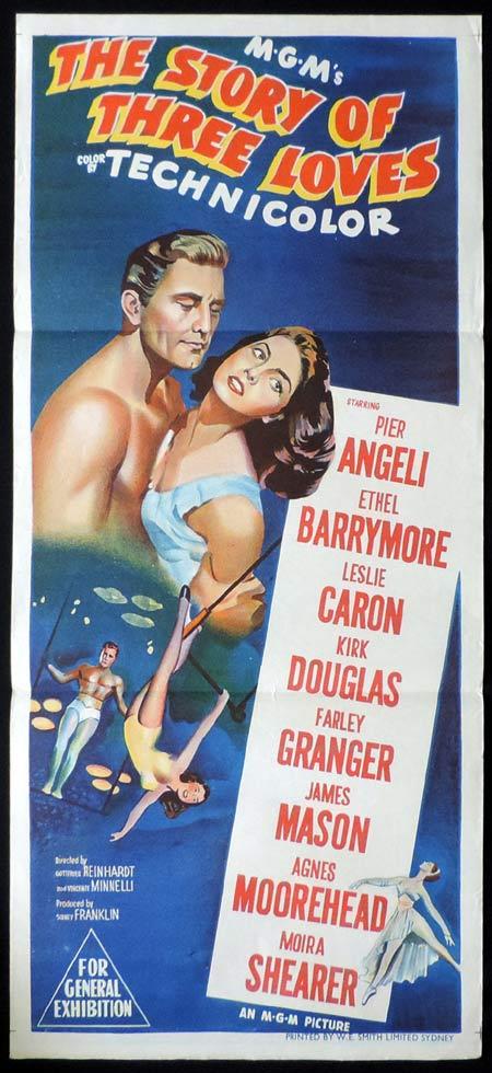 THE STORY OF THREE LOVES Original Daybill Movie Poster Pier Angeli Kirk Douglas