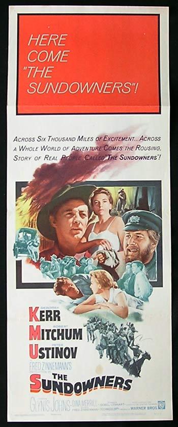 SUNDOWNERS ’60 Deborah Kerr Robert Mitchum Peter Ustinov US Insert Movie poster