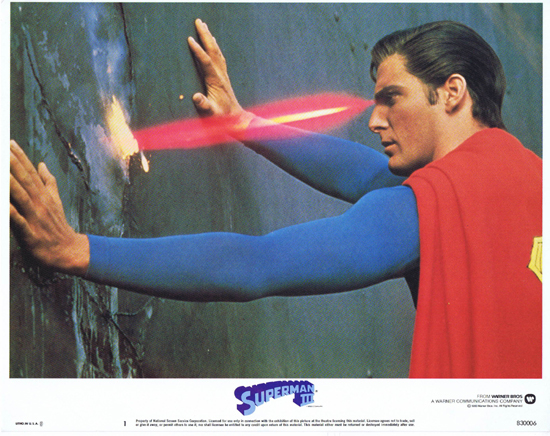 SUPERMAN III 1983 Christopher Reeve ORIGINAL US Lobby Card 1 Best Card!