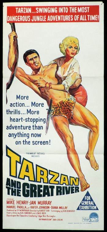 TARZAN AND THE GREAT RIVER Mike Henry VINTAGE Daybill Movie poster