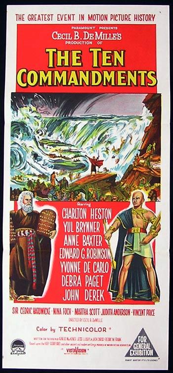 THE TEN COMMANDMENTS 1960s Daybill Movie Poster Charlton Heston