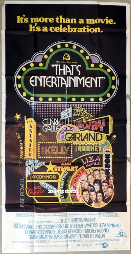 THAT’S ENTERTAINMENT Original 3 Sheet Movie Poster Fred Astaire