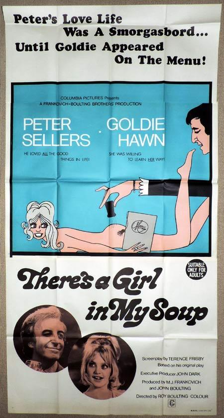THERE’S A GIRL IN MY SOUP Original Three sheet Movie Poster Peter Sellers Goldie Hawn