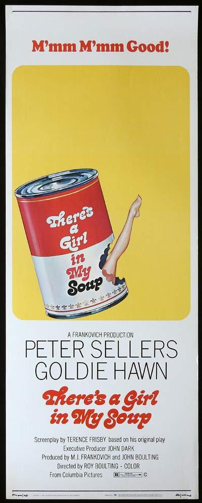 THERE’S A GIRL IN MY SOUP US Insert  Movie Poster Peter Sellers Goldie Hawn