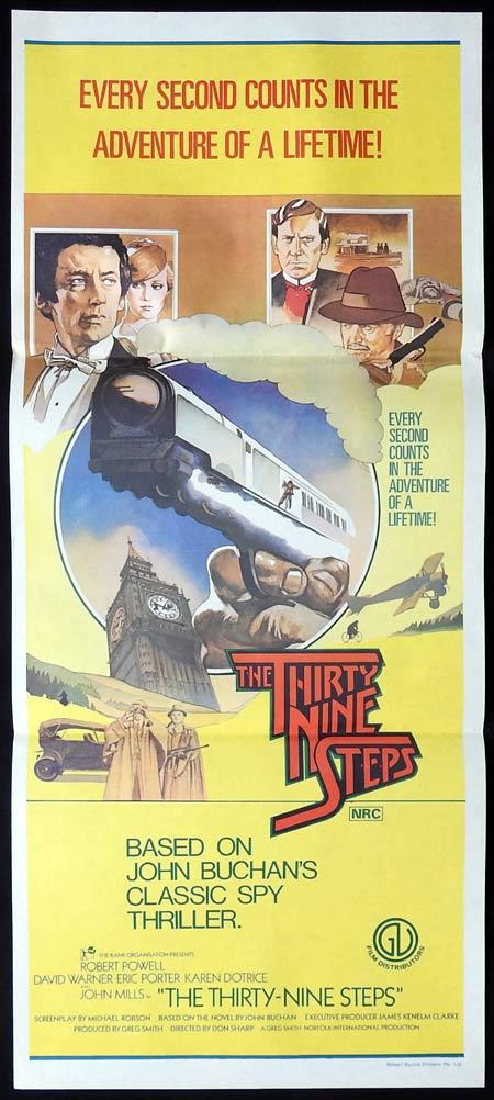 THE THIRTY NINE STEPS Original Daybill Movie Poster Robert Powell David Warner Karen Dotrice