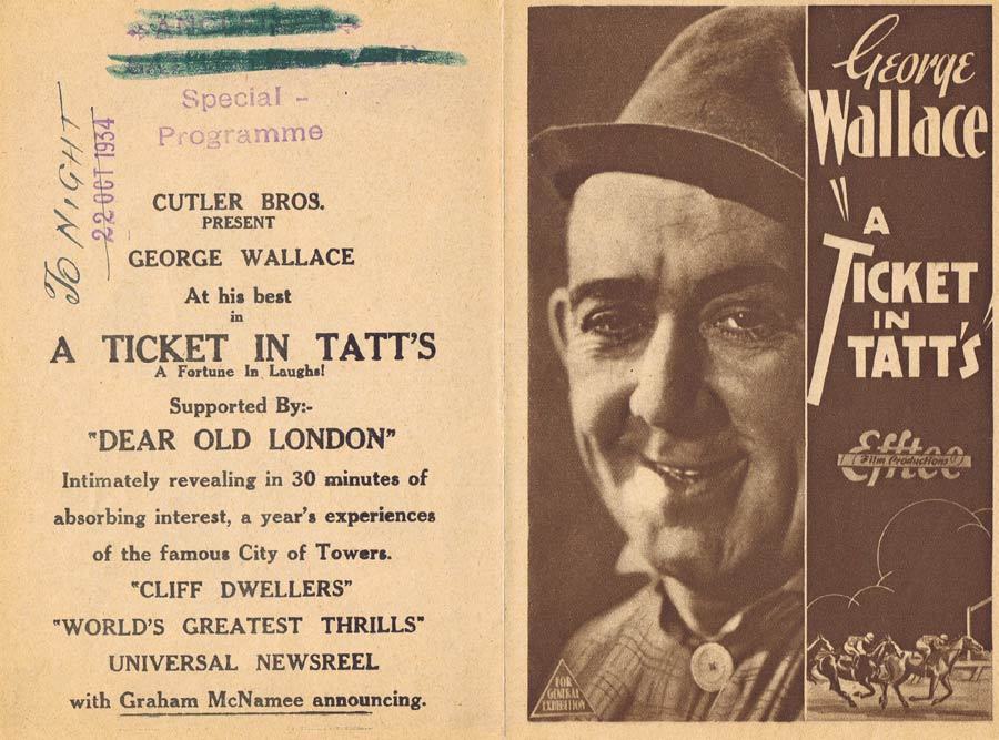 A TICKET IN TATTS 1934 F.W.Thring Movie Herald Australian Cinema Classic Melbourne Cup content