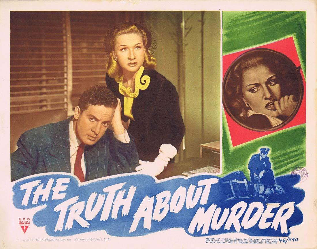 THE TRUTH ABOUT MURDER Lobby Card 2 RKO Film Noir Bonita Granville Morgan Conway