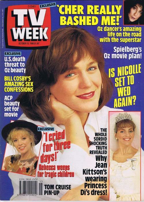 TV WEEK MAGAZINE Oct 1990 Tom Cruise Pin Up CHER Jean Kittson