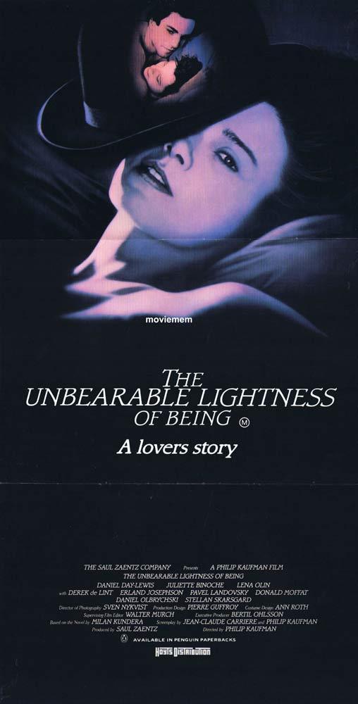 THE UNBEARABLE LIGHTNESS OF BEING Original daybill movie poster Daniel Day-Lewis