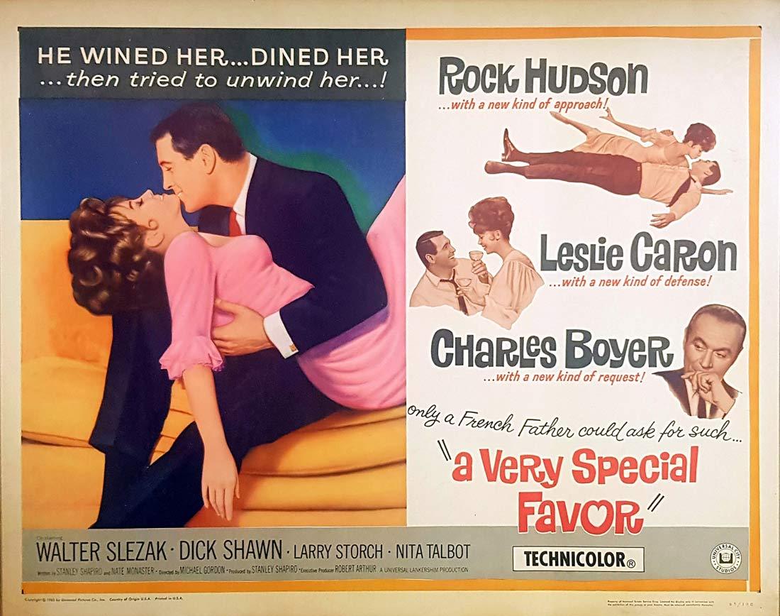 A VERY SPECIAL FAVOR Original US Half Sheet Movie poster Rock Hudson Leslie Caron