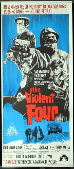 THE VIOLENT FOUR 1968 Gian Maria Volante Daybill Movie poster Bandits in Milan
