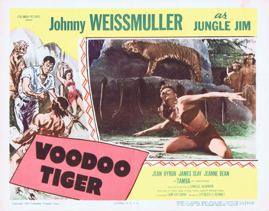 VOODOO TIGER 1952 Lobby Card 5 Jungle Jim Johnny Weissmuller