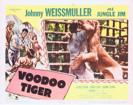 VOODOO TIGER 1952 Lobby Card 8 Jungle Jim Johnny Weissmuller