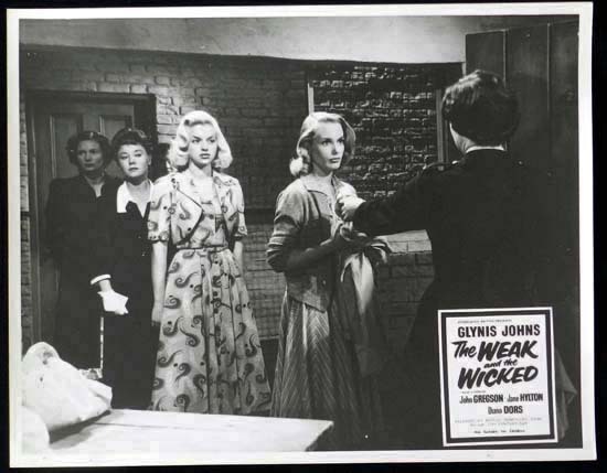 THE WEAK AND THE WICKED 1954 Diana Dors Rare British Film Noir Lobby Card 1