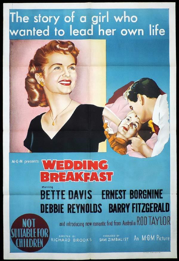 WEDDING BREAKFAST One sheet Movie poster Bette Davis Rod Taylor