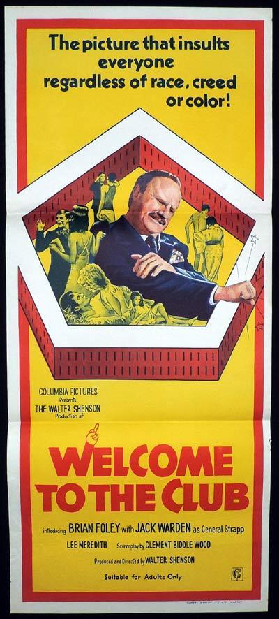WELCOME TO THE CLUB Original Daybill Movie Poster Jack Warden Brian Foley