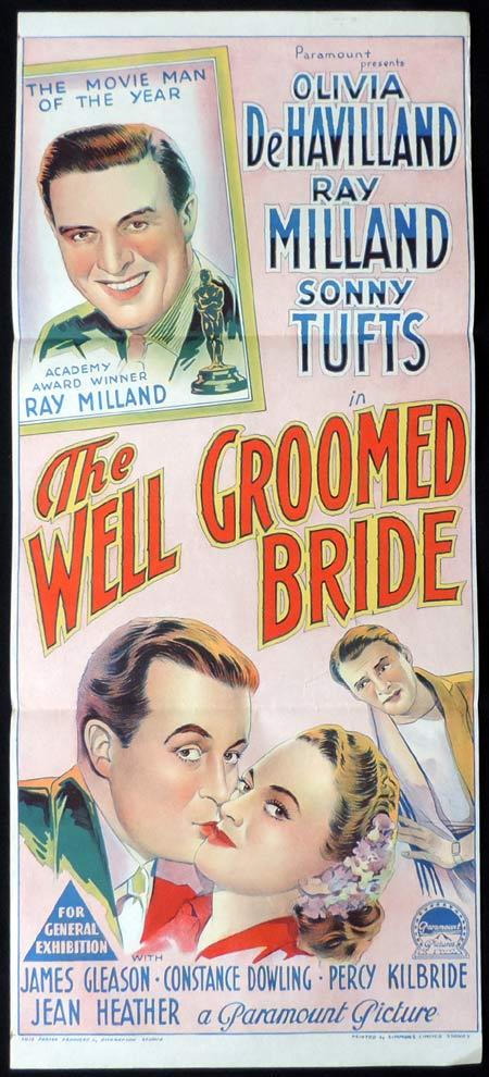 THE WELL GROOMED BRIDE Original Daybill Movie Poster Olivia DeHavilland Ray Milland Richardson Studio