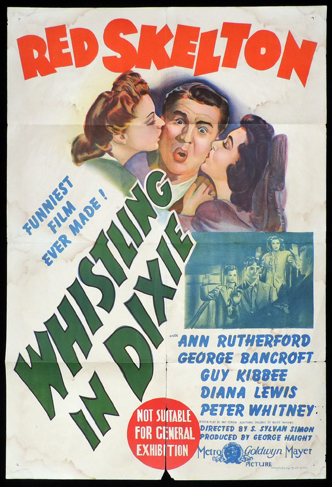 WHISTLING IN DIXIE One Sheet Movie Poster Red Skelton