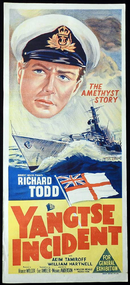 YANGTSE INCIDENT Original Daybill Movie poster Richard Todd William Hartnell Akim Tamiroff