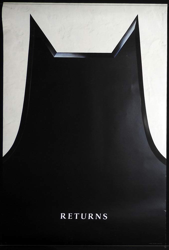 BATMAN RETURNS Original US DS Advance One sheet Movie poster Dated Style
