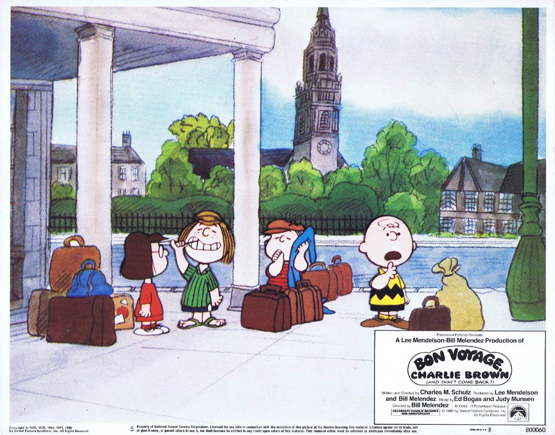 BON VOYAGE CHARLIE BROWN Original Lobby Card 5 Peanuts Charles Schulz