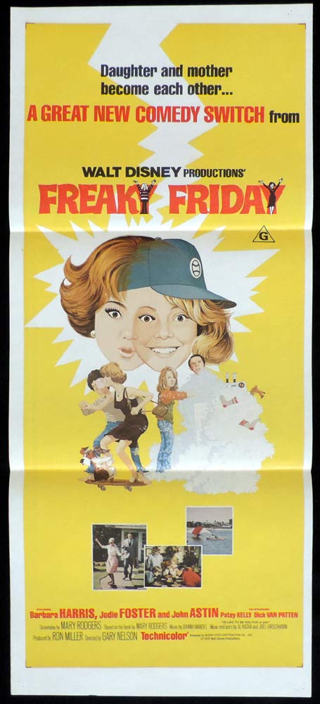 FREAKY FRIDAY Original Daybill Movie poster Glenda Jackson George Segal