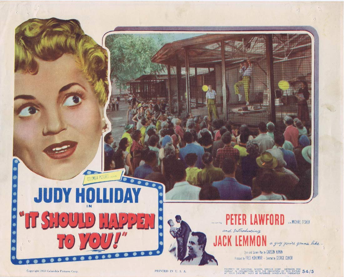 IT SHOULD HAPPEN TO YOU Original Lobby Card Judy Holliday Peter Lawford Jack Lemmon