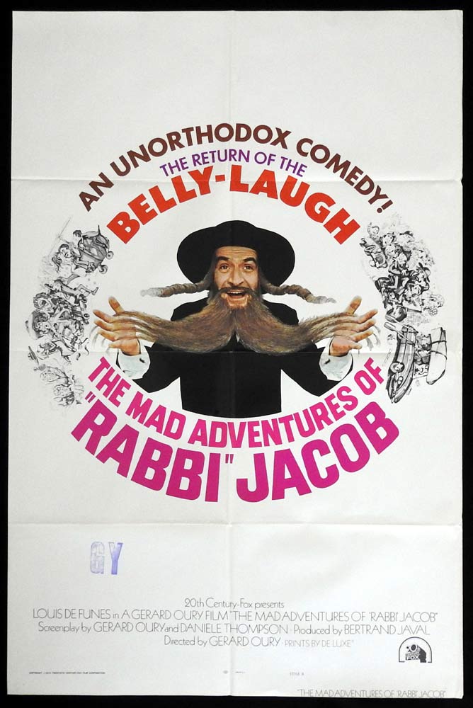 THE MAD ADVENTURES OF RABBI JACOB Original US One sheet Movie poster B
