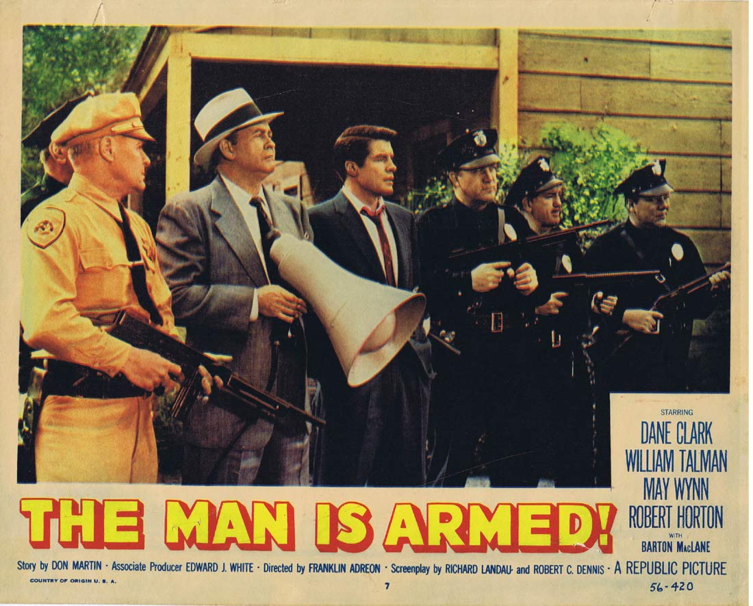 THE MAN IS ARMED Original Lobby Card 7 Dane Clark William Talman
