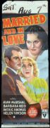 MARRIED AND IN LOVE Long Daybill Movie poster  Alan Marshal RKO Barbara Read