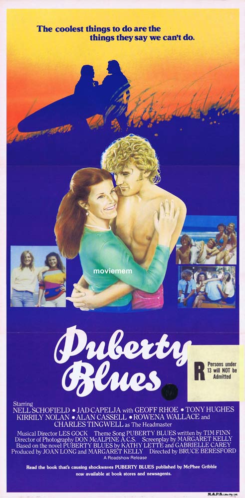 PUBERTY BLUES Australian daybill Movie poster 1981 Surfing Chicks Bruce Beresford