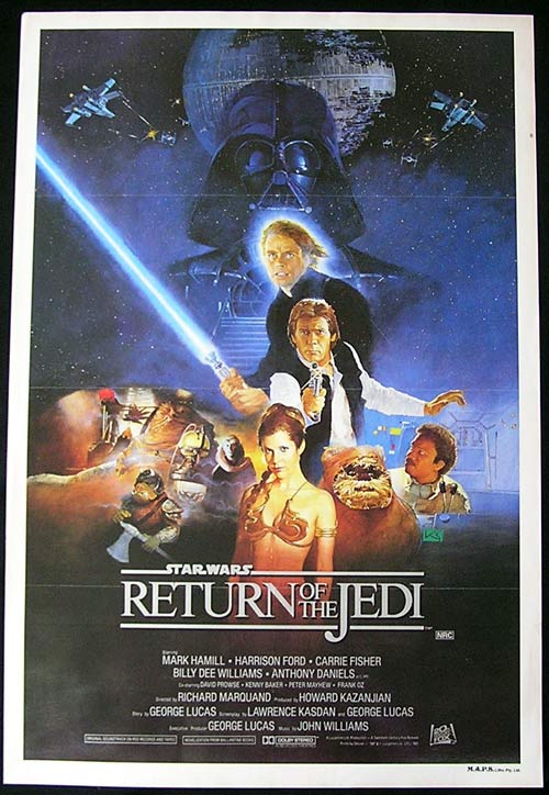 RETURN OF THE JEDI Star Wars Style B One sheet Movie poster