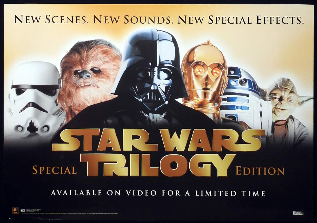 STAR WARS TRILOGY SPECIAL EDITION Original VIDEO Movie Poster Horizontal Style