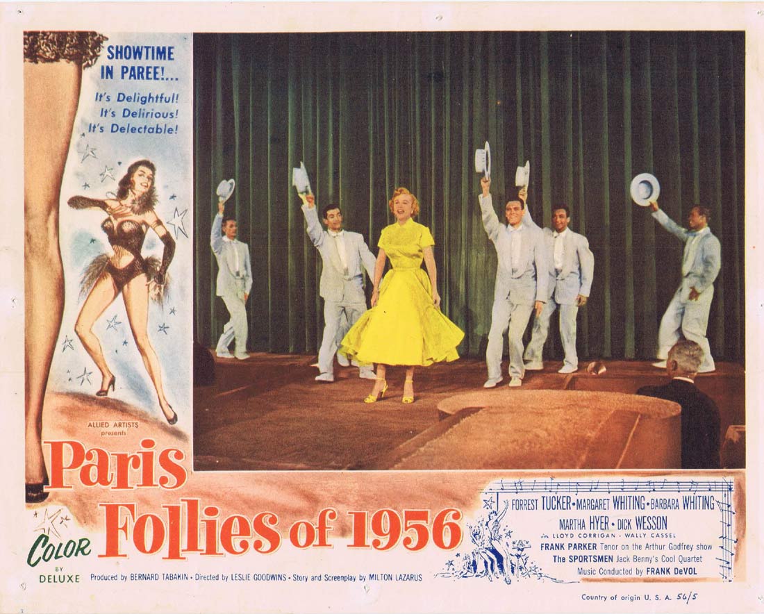 PARIS FOLLIES OF 1956 Original Lobby Card 2 Forrest Tucker Margaret Whiting