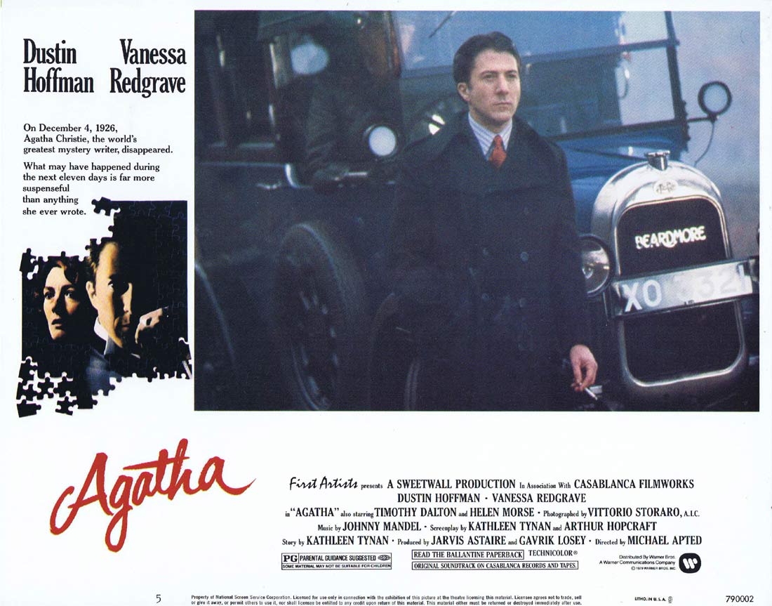 AGATHA Original Lobby Card 5 Dustin Hoffman Vanessa Redgrave