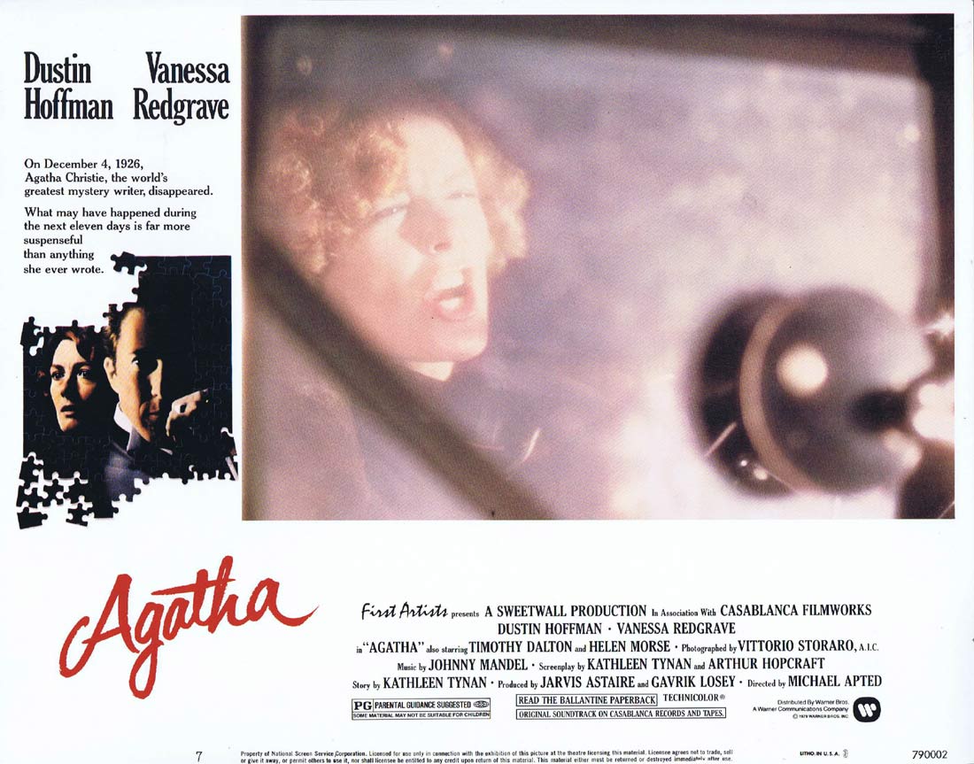 AGATHA Original Lobby Card 7 Dustin Hoffman Vanessa Redgrave