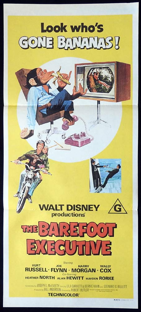 THE BAREFOOT EXECUTIVE Original Daybill Movie Poster Kurt Russell Joe Flynn
