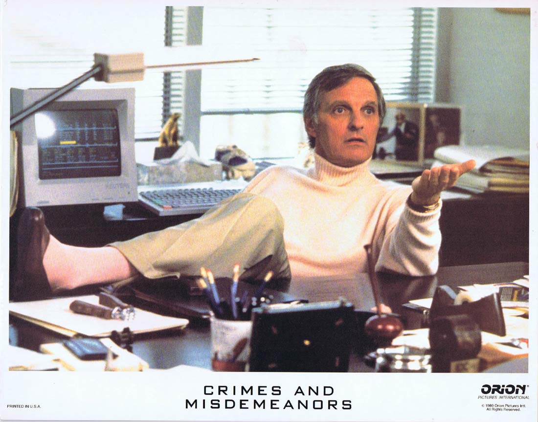 CRIMES AND MISDEMEANORS Original Lobby Card Alan Alda Woody Allen