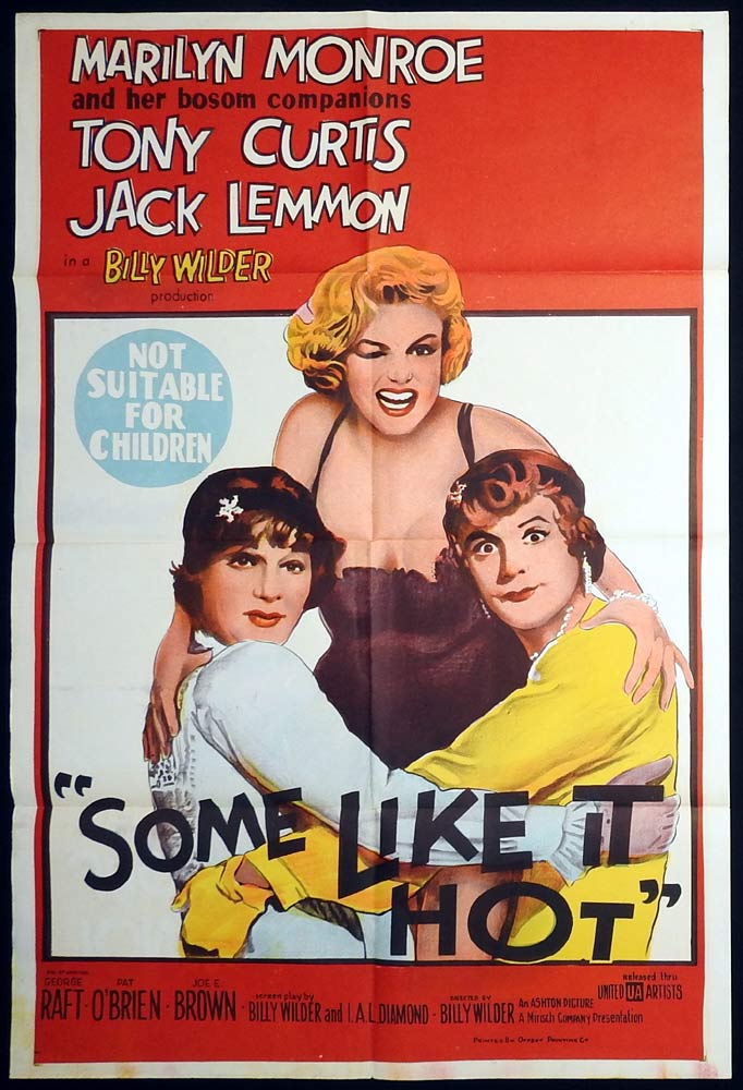 SOME LIKE IT HOT Original One sheet Movie Poster Marilyn Monroe Billy Wilder