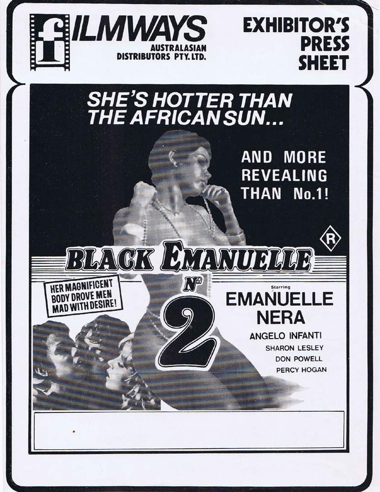 BLACK EMANUELLE 2 Rare AUSTRALIAN Movie Press Sheet Sharon Lesley